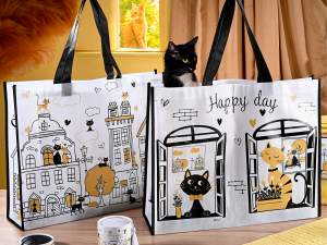 ingrosso borsa spesa shopping bag gatto