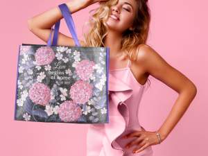 Grossista borse spesa design fiori