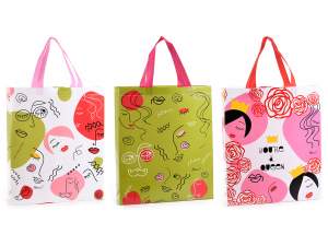 Ingrosso borsa tessuto volto donna