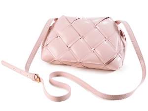 Grossista borse intrecciate similpelle rosa