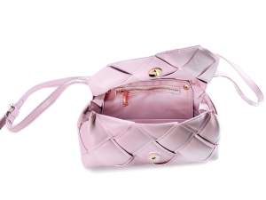 Grossista borse intrecciate similpelle rosa
