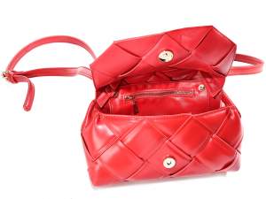 Ingrosso borse intrecciate similpelle rossa