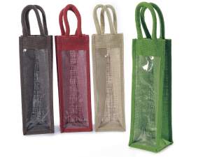 Borsa porta bottiglia iuta