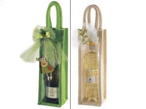 Borsa porta bottiglia iuta