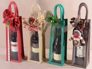 Borsa porta bottiglia iuta