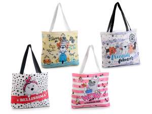 Ingrosso borse shopper in tela cani
