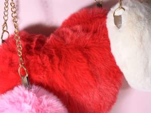 Ingrosso borse cuore tracolla eco pelliccia