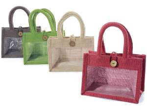 Borsa juta finestra trasparente