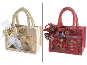 Borsa juta finestra trasparente