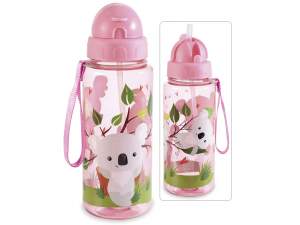 Botella/termo Tritan de 500 ml con pajita