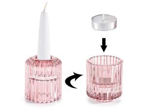 gros bougeoir vase en verre