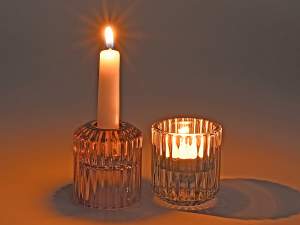 gros bougeoir vase en verre