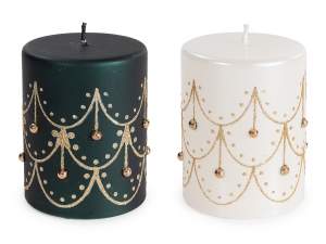 décorations de bougies en gros paillettes dorées