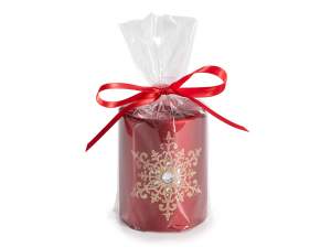 grossiste bougies de Noël flocon de neige or