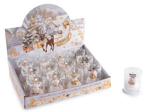 bougie en verre en gros personnages de Noël