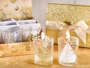 gros pot en verre pour bougie de sapin de Noël
