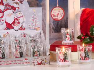 gros bougie personnage noël pot en verre