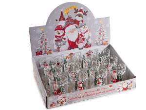 gros bougie personnage noël pot en verre