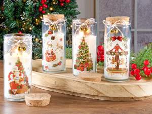 bougies de Noël en gros dans un bocal en verre