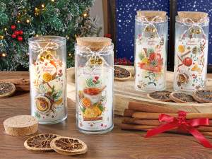 bougies de Noël en gros dans un bocal en verre