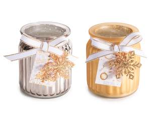 bougie de Noël en verre doré en gros