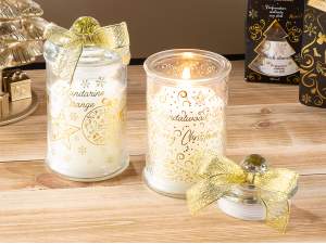 gros pot de bougie de Noël bouchon