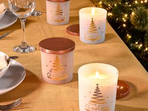 Bougie de Noël avec couvercle de pot en gros