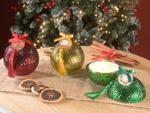 bougie boule de Noël en verre en gros