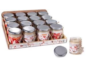 Bougies de Noël en gros dans un pot en verre