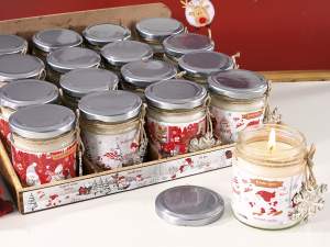 Bougies de Noël en gros dans un pot en verre