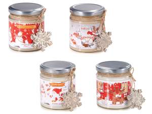 Bougies de Noël en gros dans un pot en verre