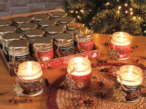 gros pot en verre pour bougie de Noël