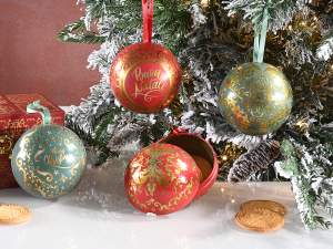 Boule de Noël en métal ouvrable en gros