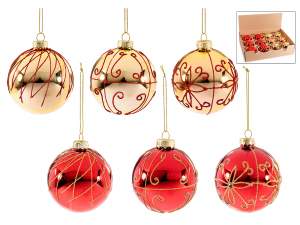 boules de Noël en or rouge en gros