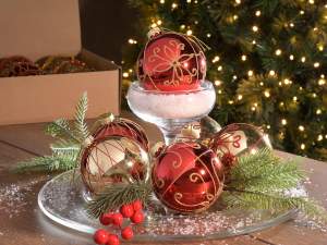 boules de Noël en or rouge en gros