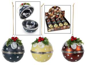 grossiste de boules de Noël à pois et à fruits rou