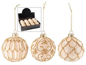 boule de Noël en verre doré en gros