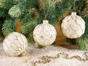 boule de Noël en verre doré en gros