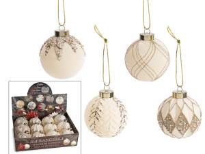 boules de Noël en or blanc en gros