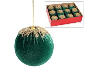 boules de Noël en velours pailleté en gros