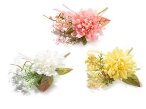 Grossiste bouquet dahlia fleurs tissu