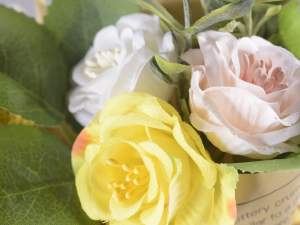 Grossista boquet fiori stoffa carta