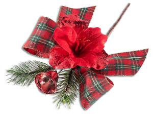 wholesale bouquet pick christmas ribbon squares
