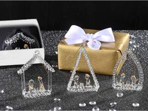 Wholesaler glass nativity scenes Christmas hanging