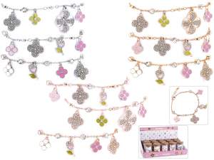 Ingrosso bracciali fiori strass provetta
