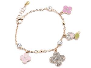 Ingrosso bracciali fiori strass provetta