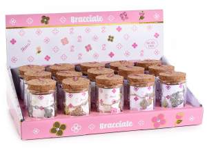 Ingrosso bracciali fiori strass provetta