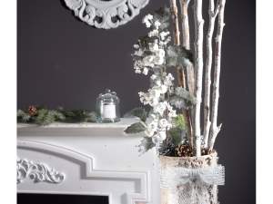 Grossiste branches baies blanches neige