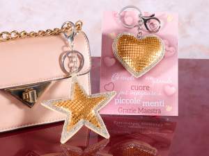 Porte-clés en gros avec breloque en strass et cœur