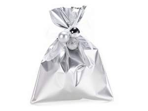 Busta sacchetto regalo argento metallizzato